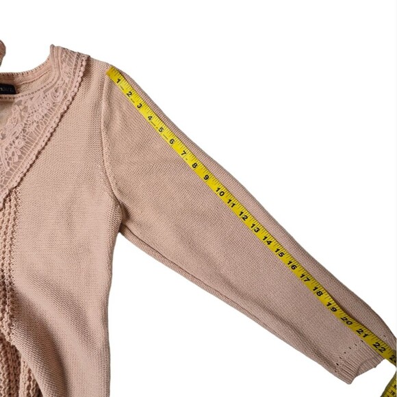 Denim 24/7 Vintage style blush pink lace yoke sweater size 14/16 - Picture 13 of 13